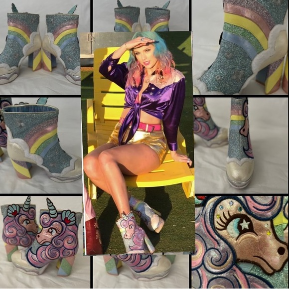 Daisy Dreams Boots- Irregular Choice- Taylor Swift - Unicorn Glitter- Size 8 - Picture 13 of 13